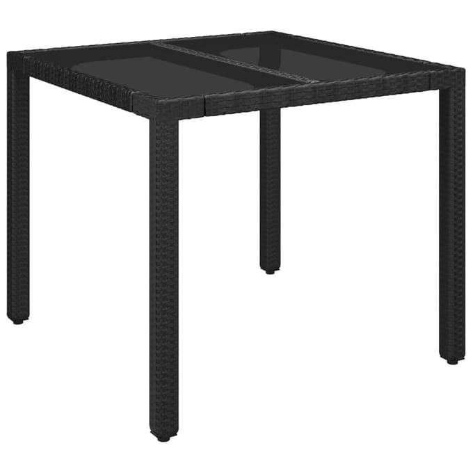 vidaXL - 5-delige - Tuinset - met - kussens - poly - rattan - zwart