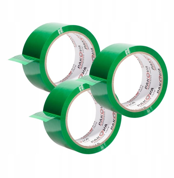 Pakova Groene Verpakkingstape 48mm x 45m - 3 Rollen