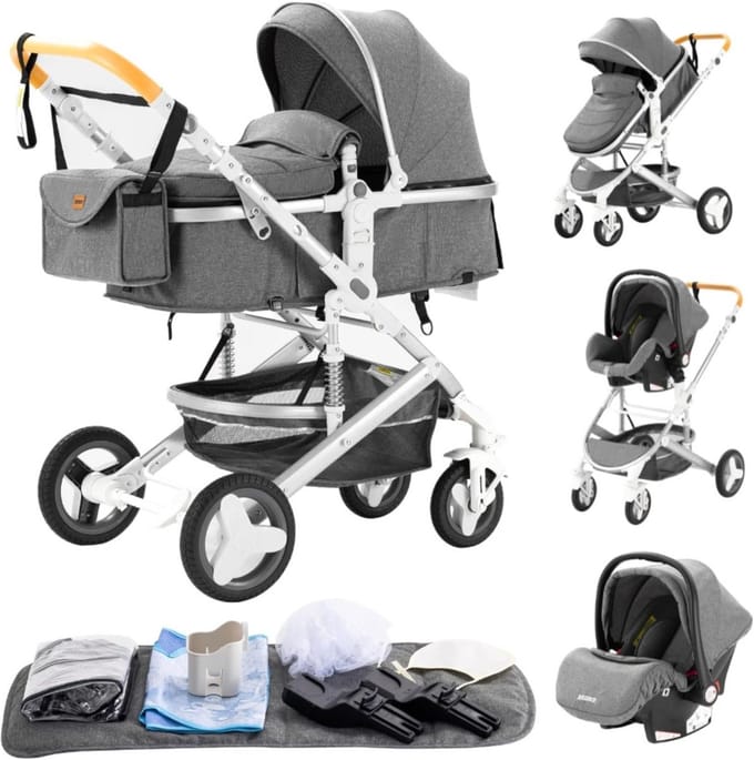 3-in-1 Baby Kinderwagen - Hoogland Combinatie Pram Tricycle Stroller