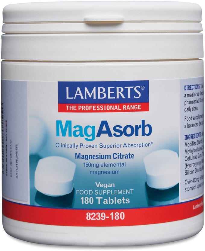 Lamberts MagAsorb (magnesium citraat) 150mg 180 Tabletten
