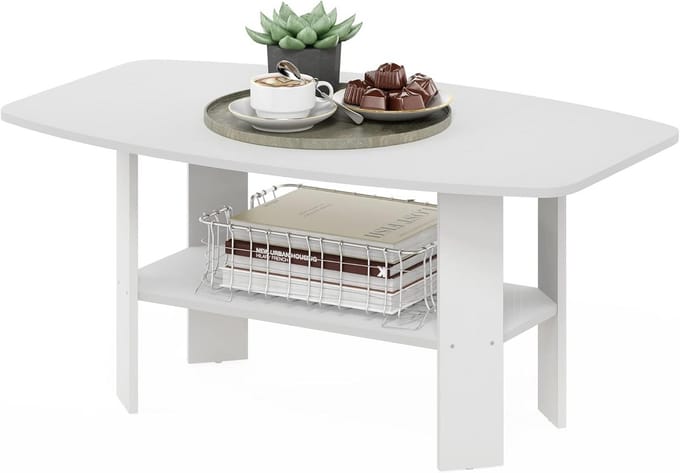 Witte Koffietafel 54,86 cm x 90,17 cm x 41,28 cm