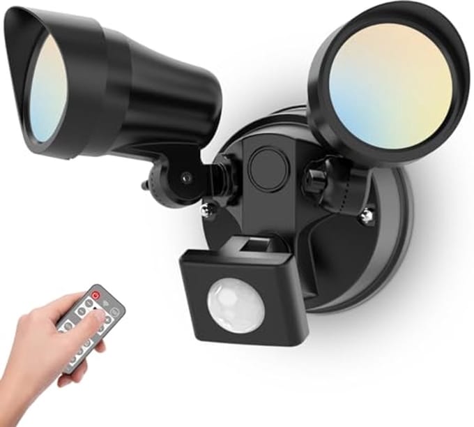 Dimbare LED Spotlight met Bewegingssensor voor Buiten - 25W, 2000LM, IP65 Waterdicht