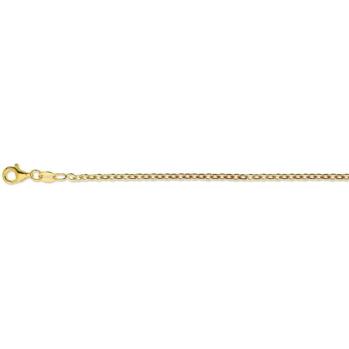 Glow ketting - zilver - geel verguld - anker 2.3 mm - 50 cm