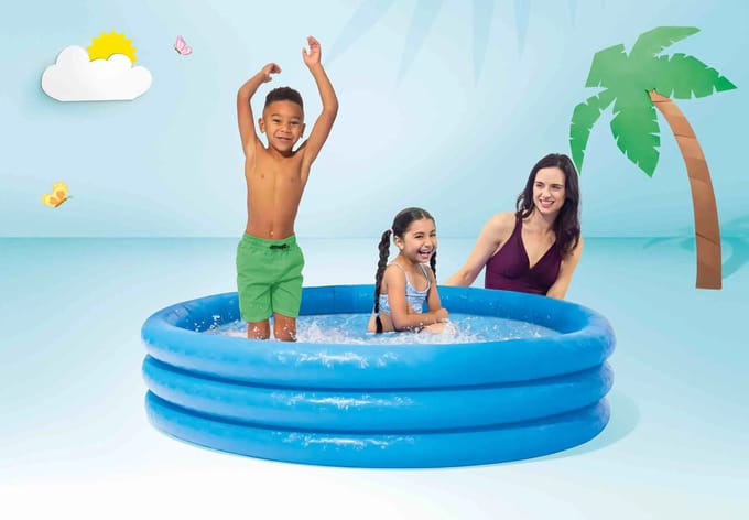 Intex Opblaasbaar Zwembad Crystal - 3 Rings - Opblaaszwembad - 147 cm