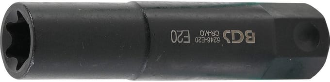 BGS Steeksleutelinzet E-profiel extra lang Aandrijving buitenzeskant 22 mm SW E20 - 5246-E20