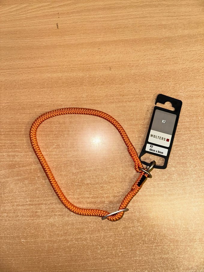 Wolters k2 slip halsband nylon 40cm x 9mm neon oranje
