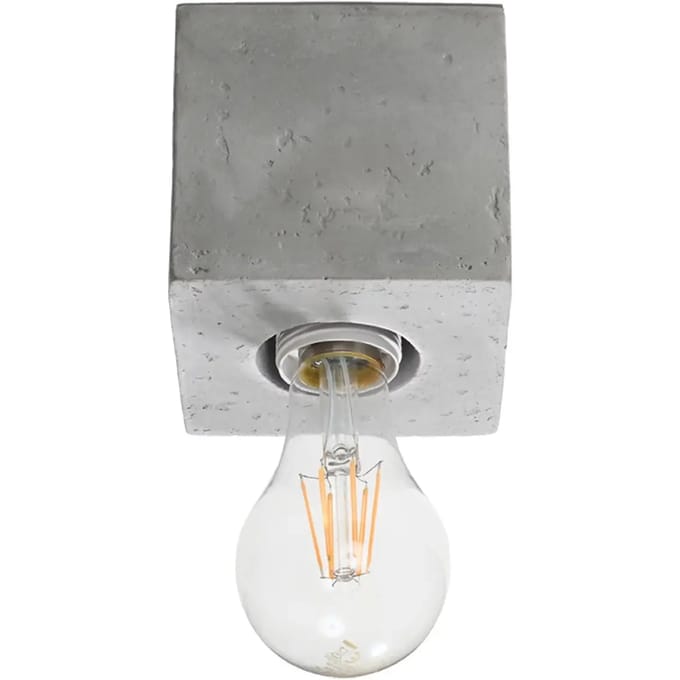 Sollux Lighting Plafondlamp Ariz - E27 - grijs - concreet - 10x10x10cm