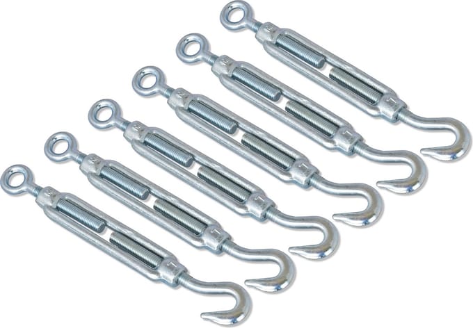 AMIG Draadspanner M8 110mm | Haak / Oog | 6 stuks | Spanschroef Spanner | Verzinkt Smeedstaal