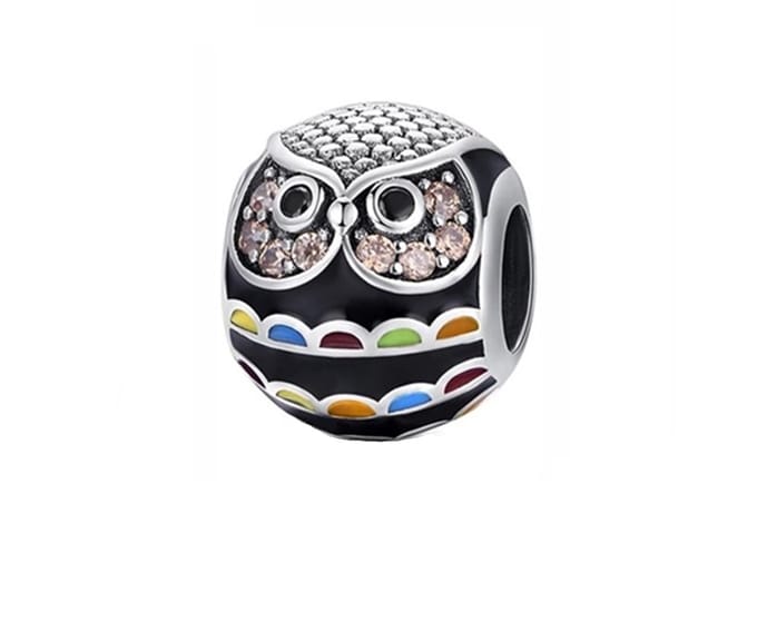 RomyStones – Uilen Bedel – Wijsheid – Dieren – Multi Color – 925 Zilver