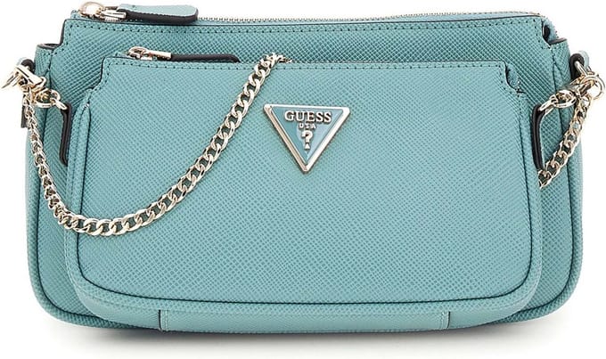 GUESS Schoudertas Noelle Double Pouch Crossbody Teal Turquoise