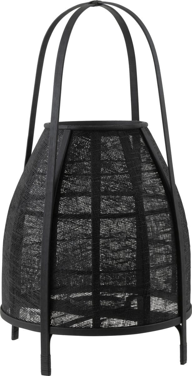 J-Line lantaarn Kap - bamboe - zwart - large