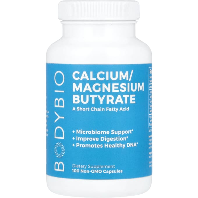 BodyBio, Calcium/Magnesium Butyraat, Non-GMO, 100 Capsules