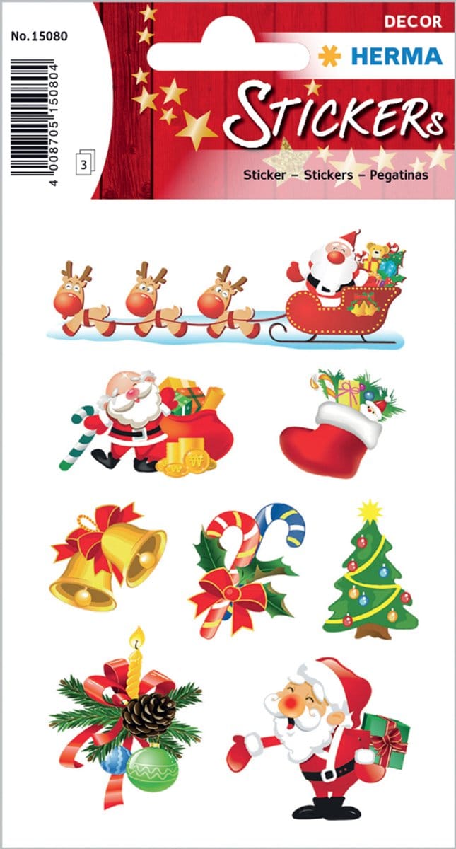 Herma Kerststickers Decoratie Kerstman