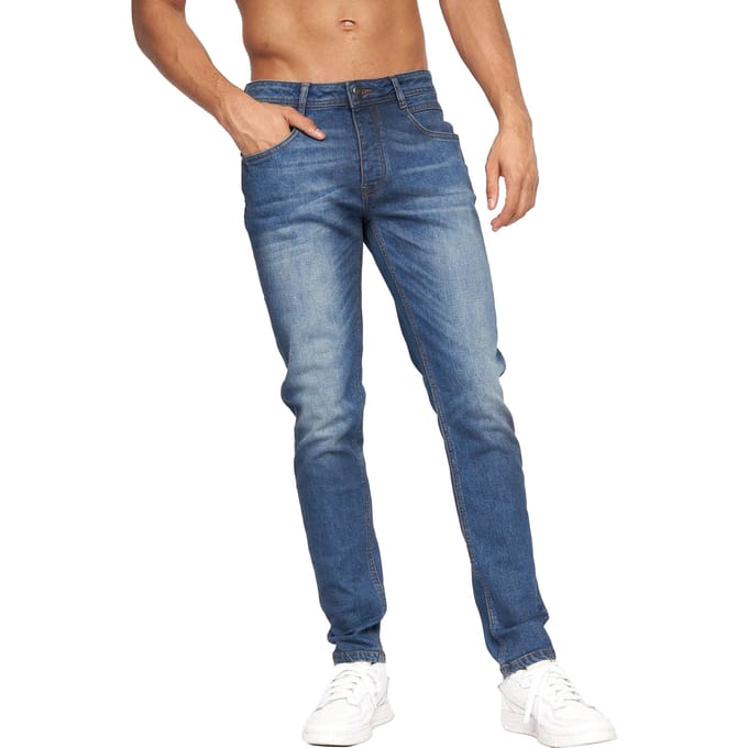 Crosshatch Heren Malcolm Slim Jeans (Stone Wash)