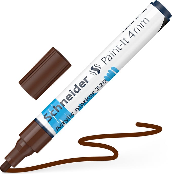Schneider acrylmarker - Paint-It 320 - schrijfbreedte 4mm - bruin - S-120207