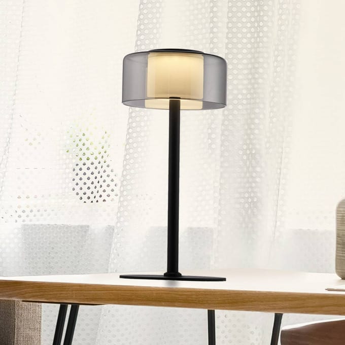 Paul Neuhaus LED tafellamp Rika, glas, 33 cm hoog, dimbaar