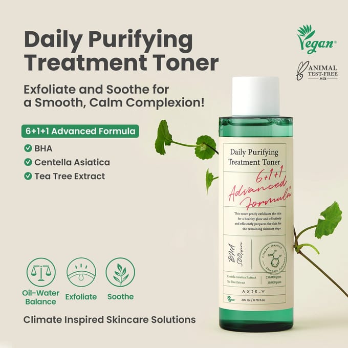 Daily Purifying Treatment Toner 200 ml – Toner, Exfoliating, For Acne-Prone Skin, Tea Tree, Salicylic Acid, Suitable For Morning Skincare Routine
