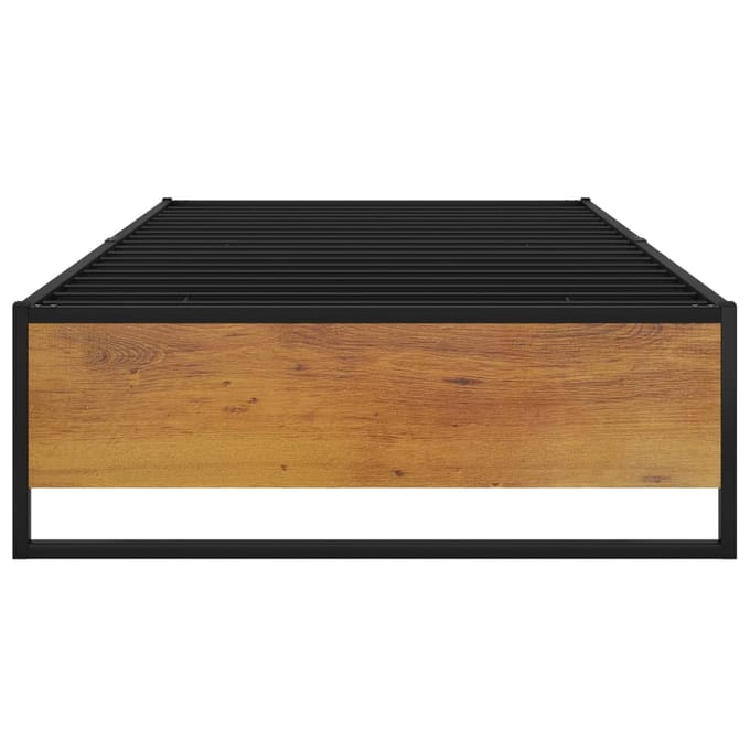 vidaXL - Bedframe - metaal - zwart - 100x200 - cm