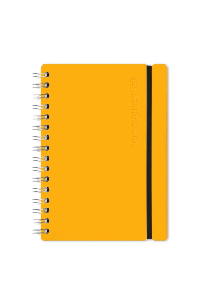 Vacavaliente - Studio Notitieboek A5 - Gerecycled Leer - Geel