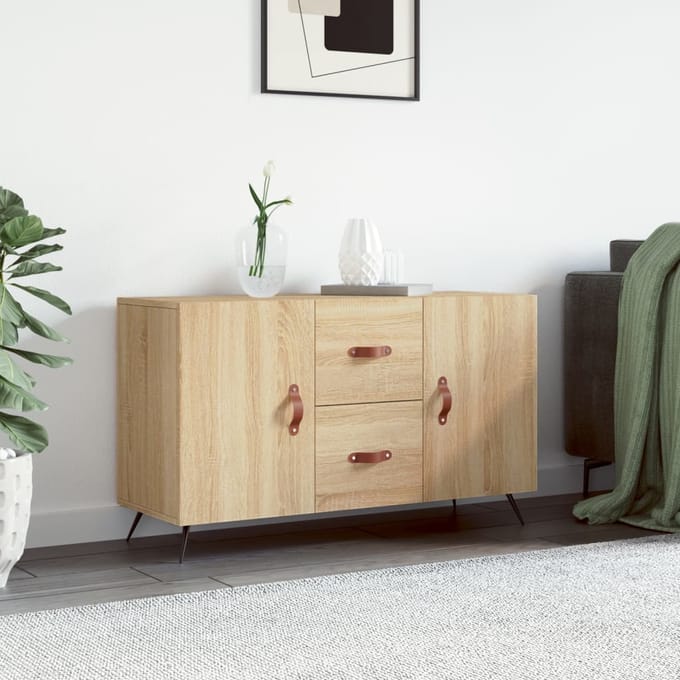 vidaXL - Dressoir - 100x36x60 - cm - bewerkt - hout - sonoma - eikenkleurig