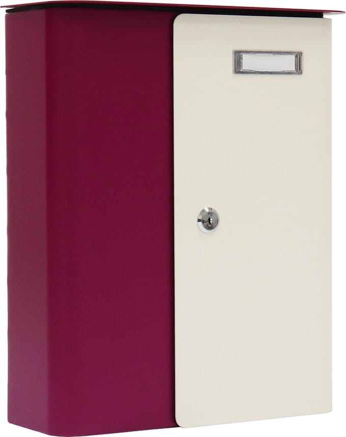 Rottner Brievenbus Splashy Bordeaux Rood met Witte Deur - 35.7x29,5x10cm