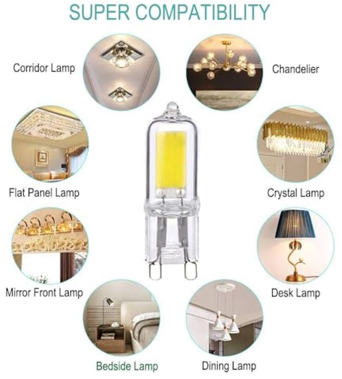G9 2W LED-lamp Koudwit 6000K - Energiebesparende Spaarlamp met 250 Lumen - 10 Stuks