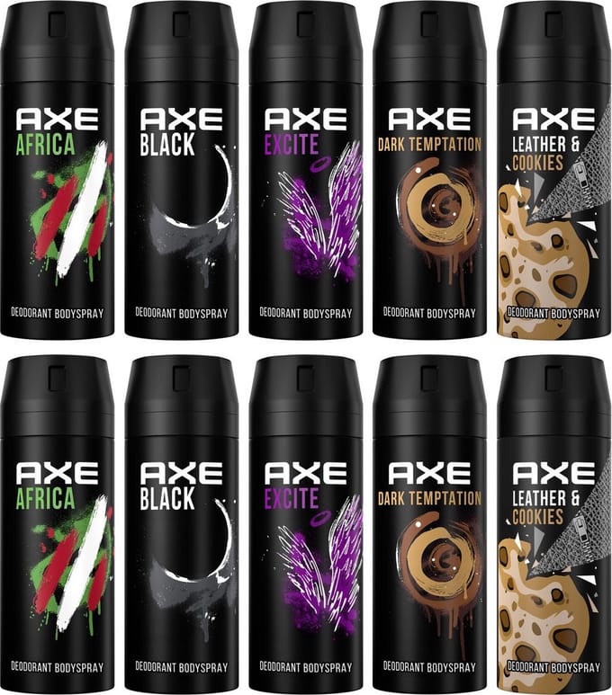 AXE Deo Spray MIX Bestsellers - 2 Africa / 2 Black / 2 Dark Temptation / 2 Excite / 2 Collision
