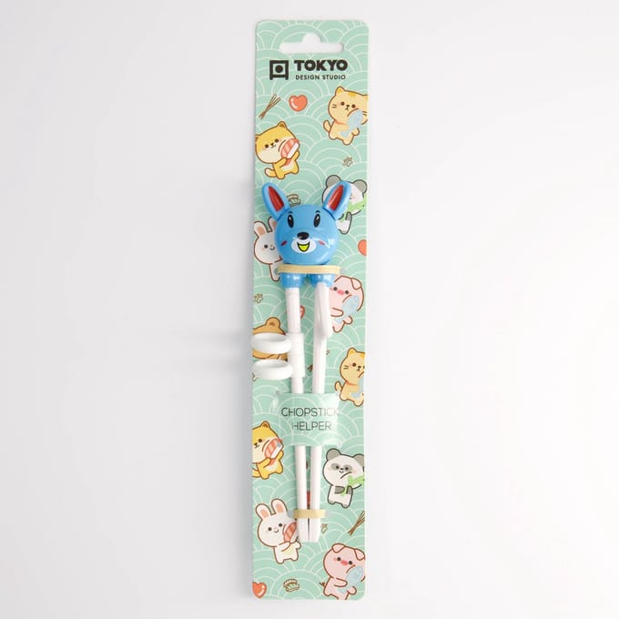 Tokyo Design Studio – Chopsticks - Kinder Eetstokjes – Konijn - Blauw - 18 cm - 1 paar