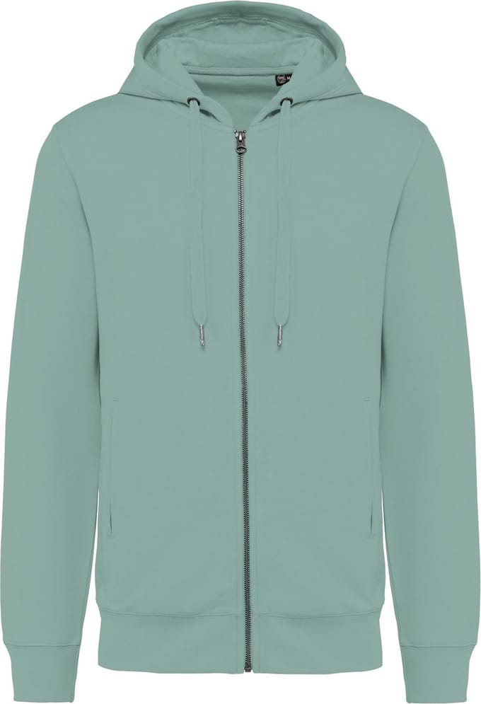 Ecologische unisex sweater met capuchon en rits Sage Groen - L