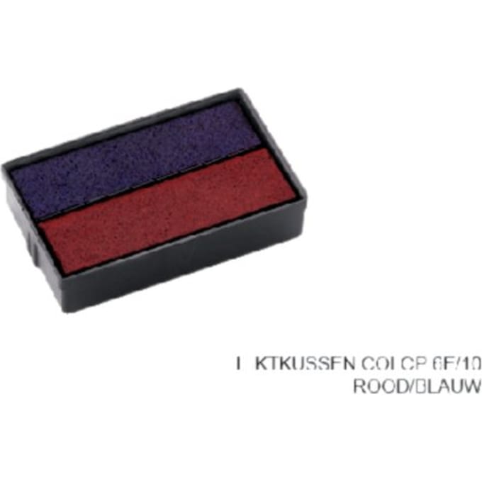 Stempelkussen colop e/10/2 blauw en rood