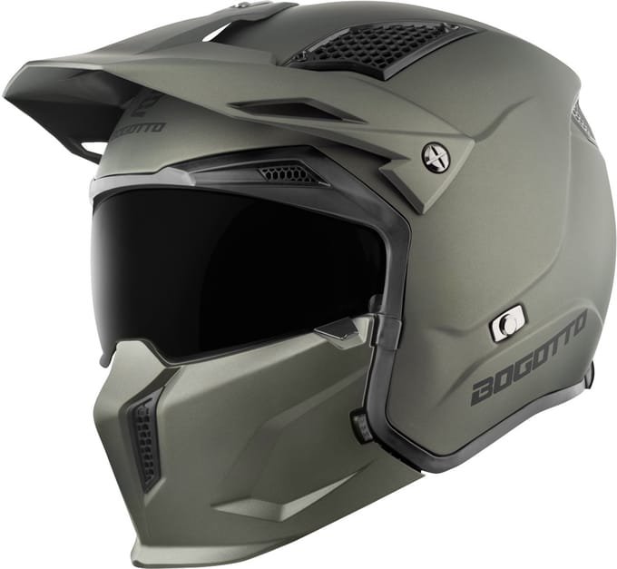 Bogotto Radic 22.06 Mat Groen Motorhelm - Helm