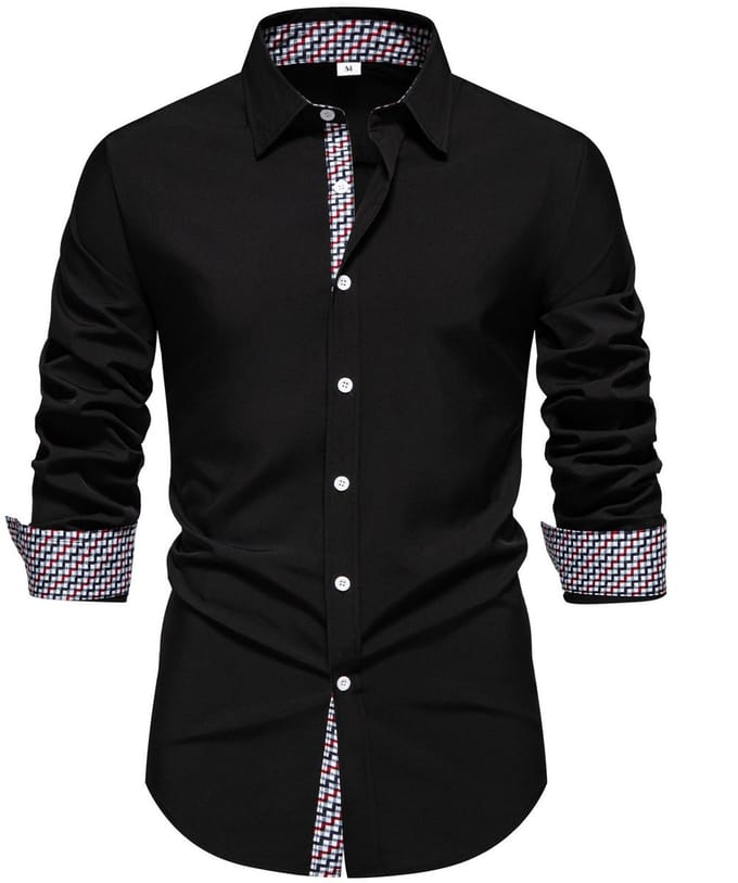 ALLTHEMEN Mannen Chambray Ruit Overhemd - Slank Fit Kreukvrij - M