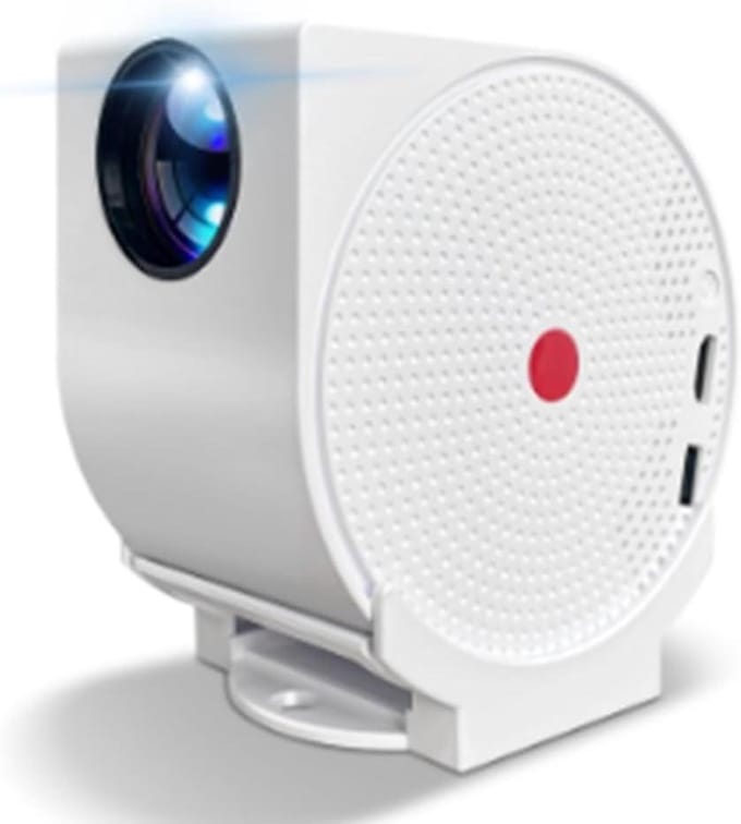 Mini Projector - Draadloze Beamer - Thuisbioscoop Creëren - 270° Draaibare Hoek - 350 inch Scherm - Wit