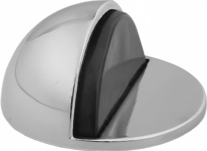Zelfklevende deurstopper - nikkel satijn - diameter 4,5cm - hoogte 2,5cm - deurstop