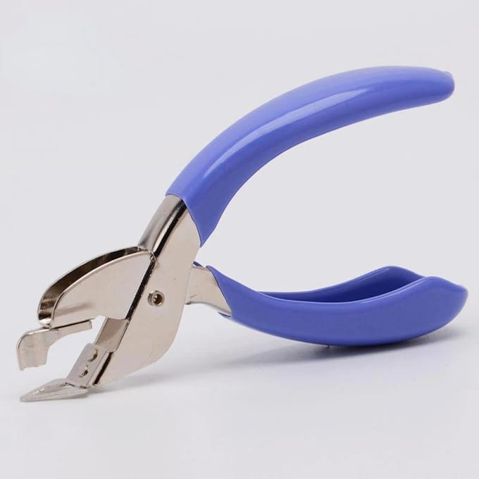 Mini agrafeuse professionnelle portative et durable, outil de reliure, extracteur d'agrafes en métal robuste et confortable bleu