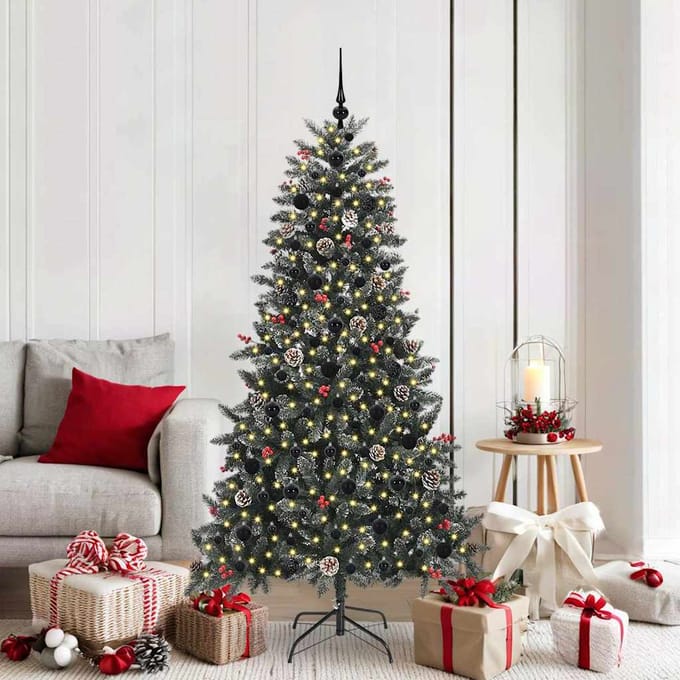 vidaXL - Kunstkerstboom - Groen - 180 - cm - PVC - en - Plastic - en - Staal