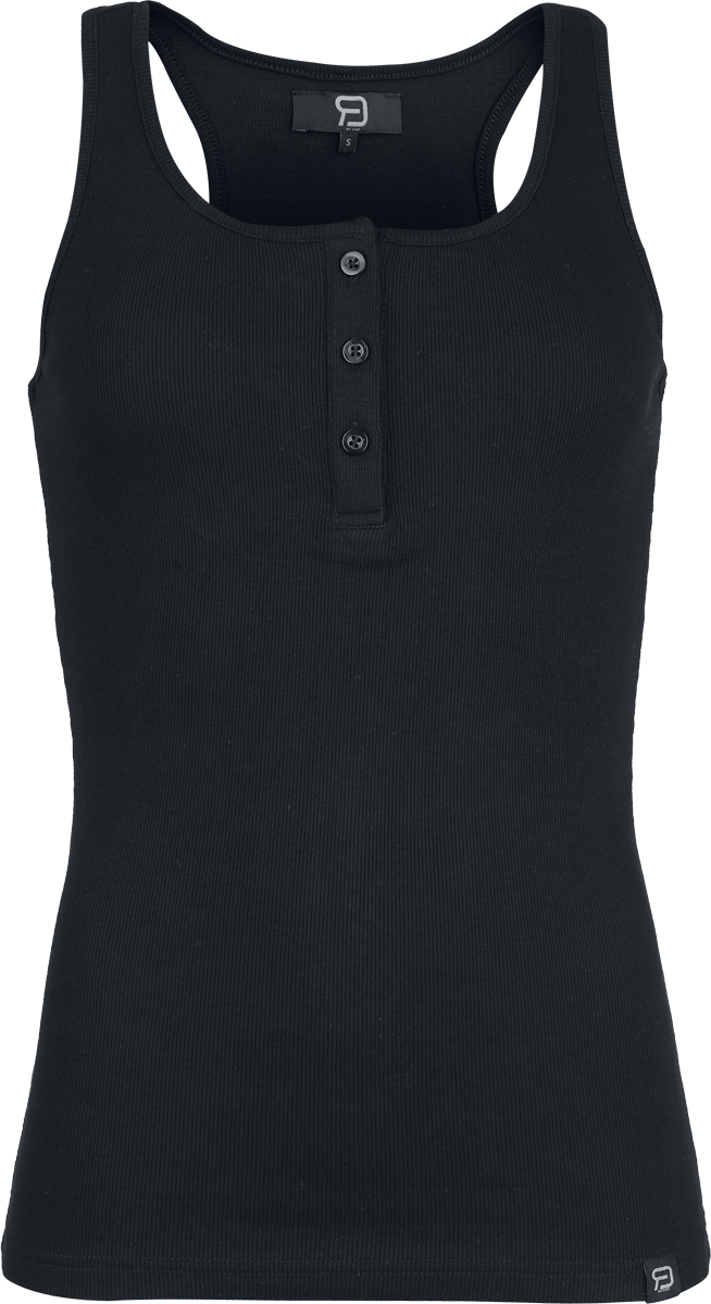 R.E.D. Rock-Engineered Design zwarte mouwloze top met knoopsluiting - Dames - S