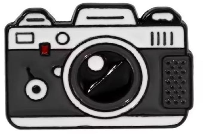 Pin Broche - enamel pin - kledingspeld - Camera zwart