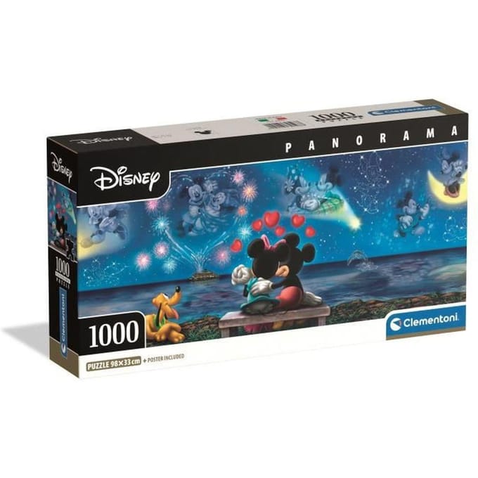 CLEMENTONI - Compact 1000 pièces Panorama - Mickey & Minnie