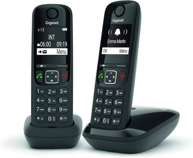 Draadloze DECT Telefoon Set met Groot Verlicht Display en Zwarte Lijst