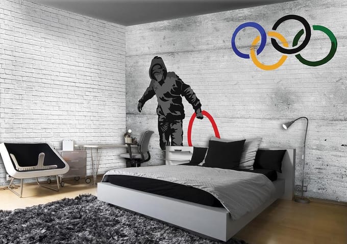Banksy Graffiti Concrete Photo Wallcovering