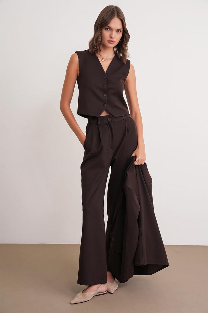 V-hals Geknoopte Vest