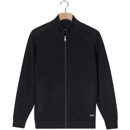 Baileys Vest Cotton Cashmere Lined Cardigan Zip Structure Knit Navy / male