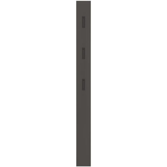 Garderobepaneel, MDF met melamineharscoating, 3 uitklapbare haken, ca. B 150 x D 30 x H 1700 mm, grafiet