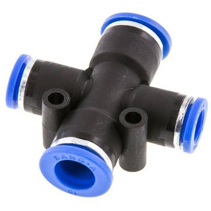 8mm x 10mm Cross PA 66 Insteekfitting 2 Aansluitingen NBR