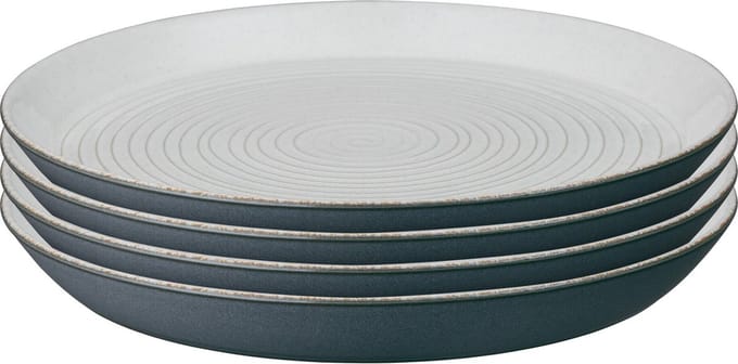 Denby | Impression Charcoal Spiral Dinerbord set van 4 - Bord
