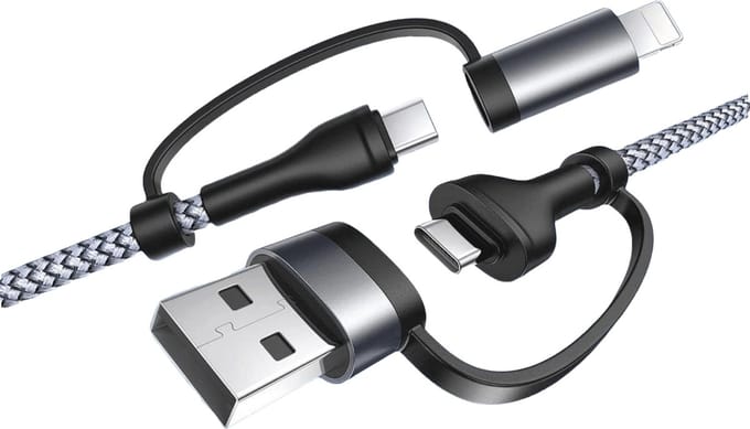 Multi Oplader Kabel geschikt voor Lightning naar USB-C, Apple iPhone, USB-C, Micro USB kabel - Snellader - USB-C naar USB Kabel - USB-C naar USB-C - USB naar Micro USB - Originele Oplaadkabel
