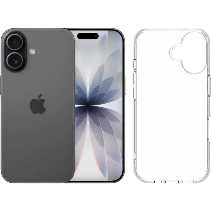 Apple iPhone 17 512GB Zwart + BlueBuilt Protective Back Cover Transparant