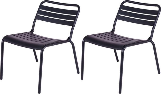 MaximaVida metalen loungestoel Max zwart - doos per 2 stuks
