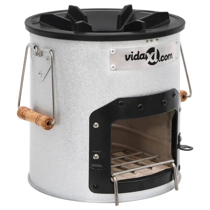 vidaXL - Camping - houtkachel - 45x25x26 - cm - staal - zilverkleurig